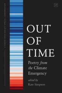 Black cover with title "Out of Time" in white and a multicoloured rectangle down the left hand side