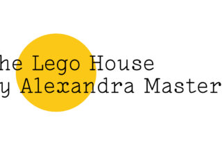 Black text on white reads: 'The Lego House by Alexandra Masters' with a large yellow Friday Poem blob over the word 'Lego' and the first part of 'Alexandra'.