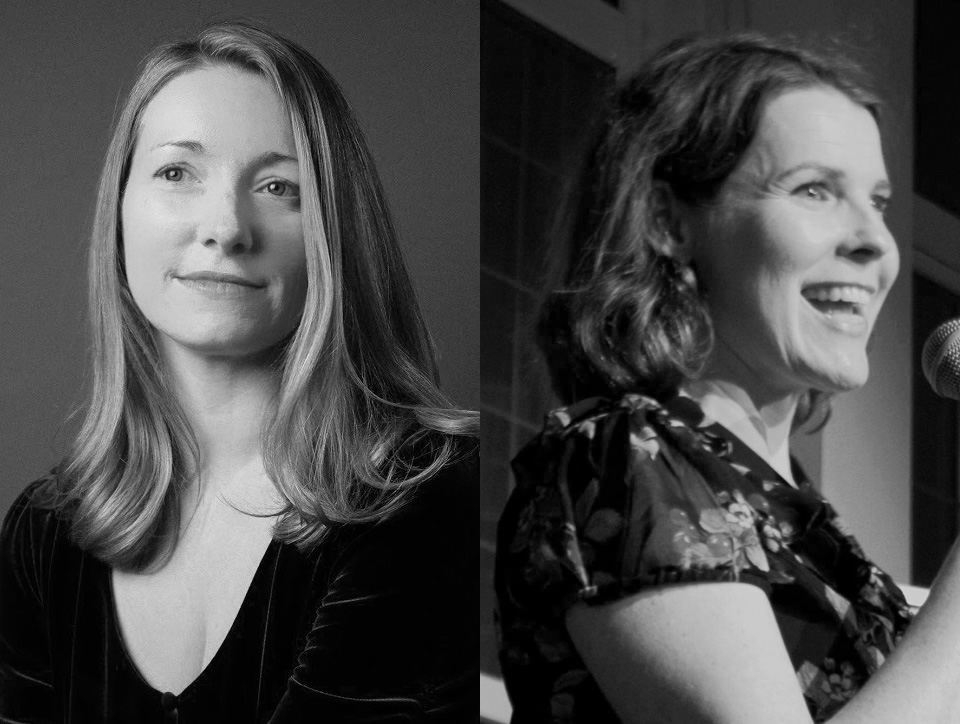 Black and white composite image of Zoë Brigley and Rhian Edwards.