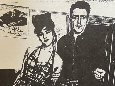 Old black and white picture of Billy Childish and Tracey Erin from the back cover of Childish's Zine 'Prity Thing'.