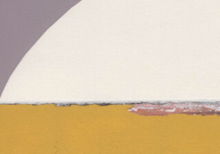 Section from the book cover. An abstract image that could be a sun and yellow sand, but ... you know.
