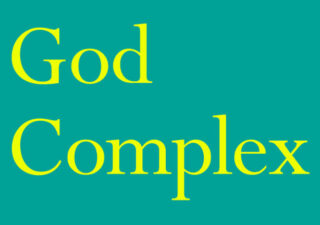 The words 'God Complex' in a yellow serif font on a light green background. Its a Faber cover. I think that they are a bit dull to be honest ... but you know, one person's dull is the other person's classic.