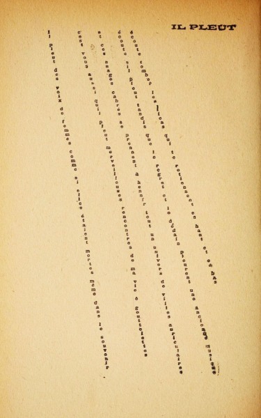 Apollinaire's Calligrammes – Il Pleut
