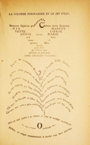 Apollinaire's Calligrammes – La Colombe Poignardée et Le Jet D'Eau